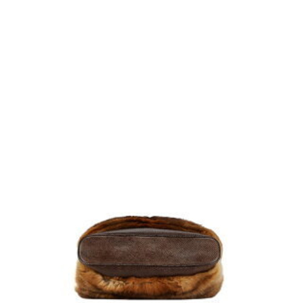 Salvatore Ferragamo Python Clasp Handbag Brown Fu… - image 4